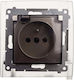 Kontakt-Simon Single Walled Power Socket Waterproof Gold
