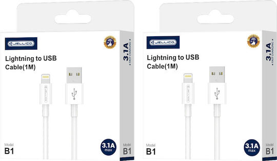 Jellico USB-A la Cablu Lightning Alb 1m
