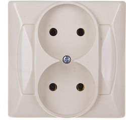 Ospel Akcent Double Walled Power Socket Beige