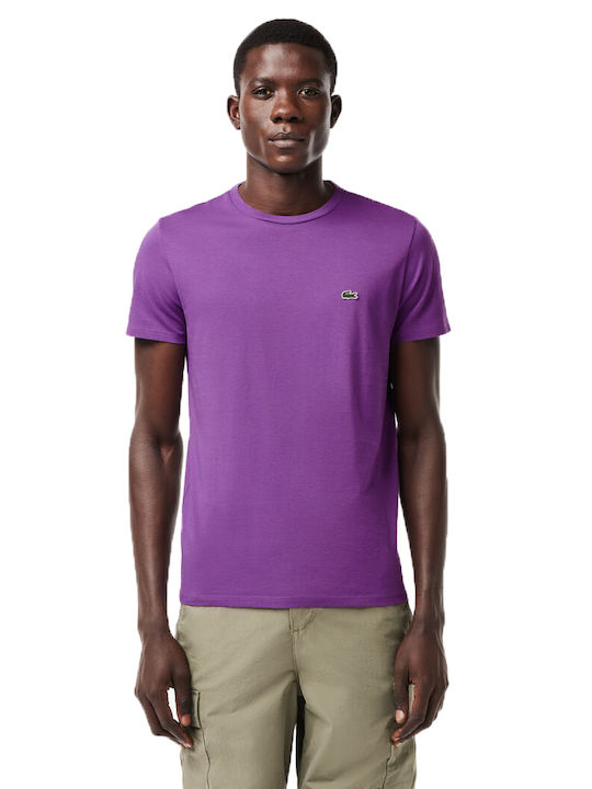 Lacoste T-shirt Bărbătesc cu Mânecă Scurtă Violet