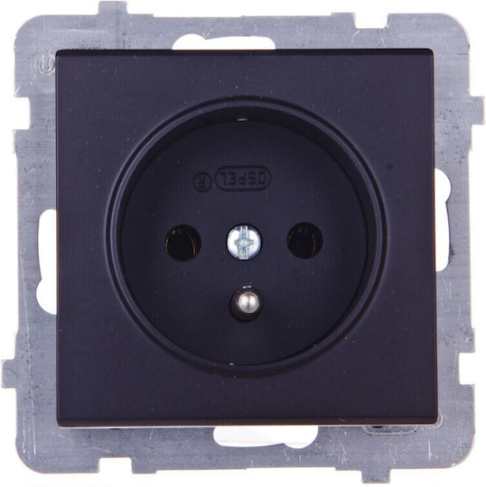 Ospel Sonata Single Walled Power Socket Black