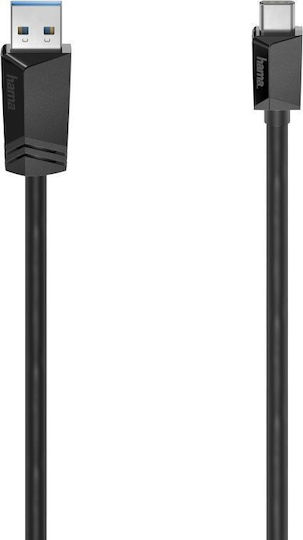 HAMA Редовна USB 3.2 Кабел USB-C мъжки - USB-A мъжки Черен 1м (00200657)