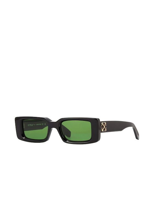 Off White Sunglasses with Black Plastic Frame and Green Lens OERI127 1055