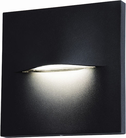 Fos me Wandmontierte Außenbeleuchtung Punkt LED IP65 3W mit Warmweißem Licht 14x14cm