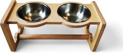 Matzikmav Wooden Medium Size Dog Feeder Base 2 X 650ml-2513