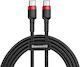 Baseus Cafule USB 2.0 Cable USB-C male - USB-C 60W Κόκκινο 2m (CATKLF-H91)