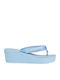 Frauen Flip Flops mit Plattform in Hellblau Farbe