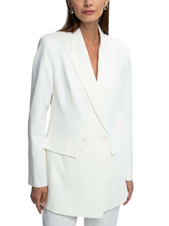 Mind Matter Mml24-01-05-003 Women's Blazer Ecru L-24-01-05-003