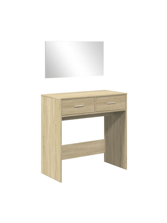 Wooden Makeup Dressing Table Sonoma Oak with Mi...