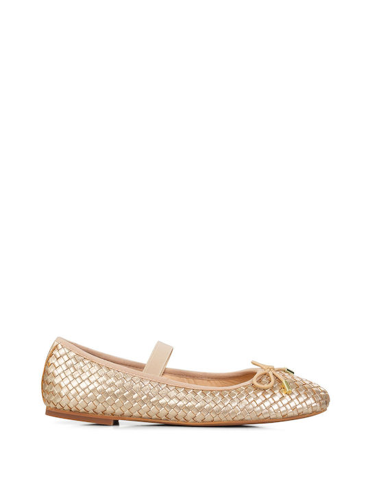 Damen Ballerinas in Gold Farbe 94003
