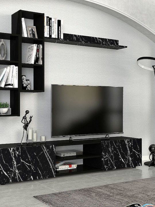 Duana Living Room TV Unit Black L180xW38xH35.7cm