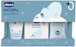 Chicco Natural Sensation Baby Essential Set Körper Haar Flüssigkeit 200ml + Körperbalsam 150ml + Eau De Parfum 100ml