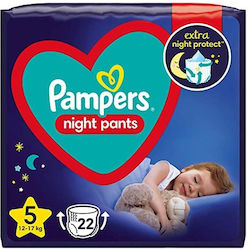 Pampers Night Pants Πάνες Βρακάκι No. 5 για 12-17kg 22τμχ