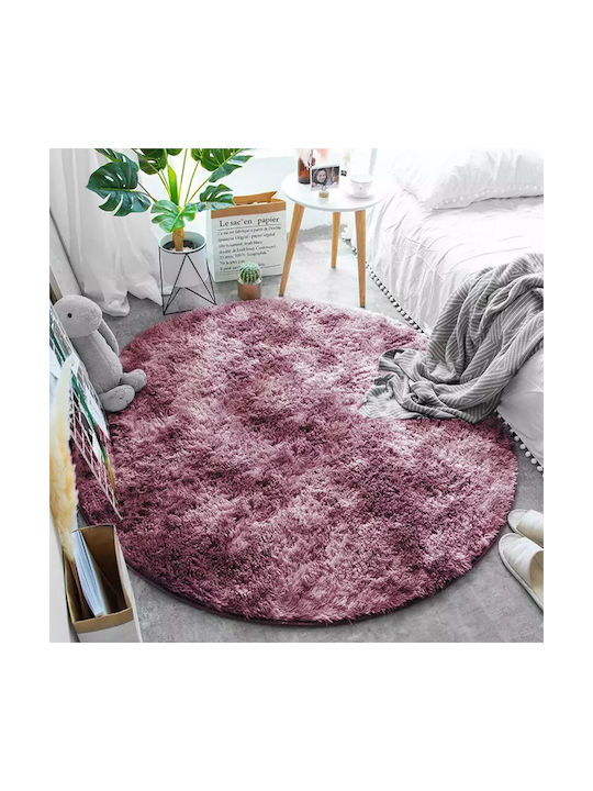 Rug Round Ombrered (red)