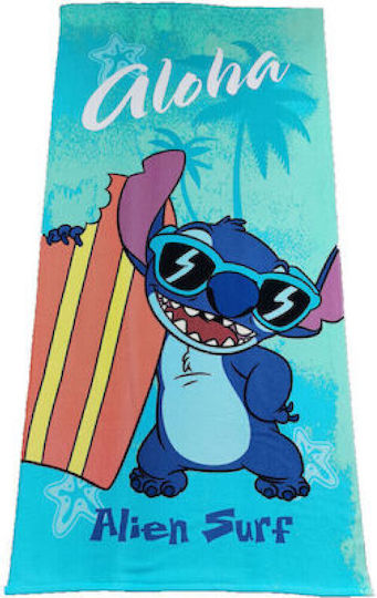 Disney Stitch Kids Beach Towel Turquoise 140x70cm