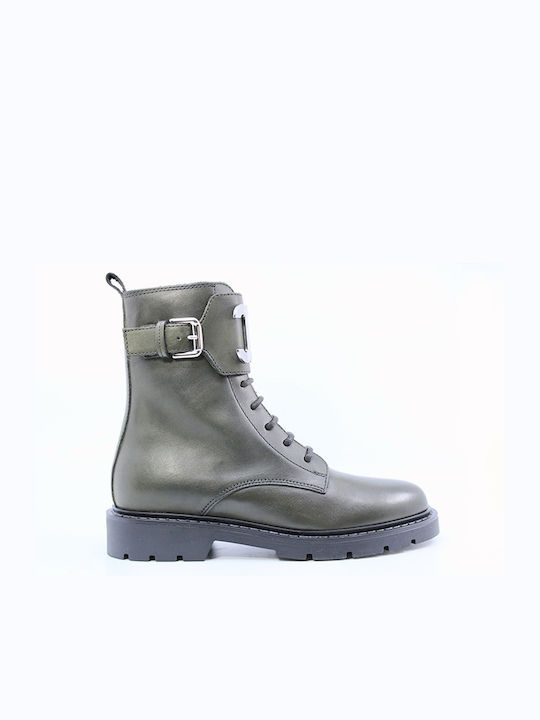 Carmens Leather Women's Ankle Boots Green