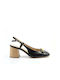 Δερματινες Slingback Μαυρες Γοβες Fabio Rusconi E2131 Nappa Nero