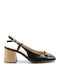 Δερματινες Slingback Μαυρες Γοβες Fabio Rusconi E2131 Nappa Nero