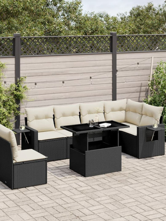 Set Cameră De Zi Pentru Exterior 7 Piese Negru ...
