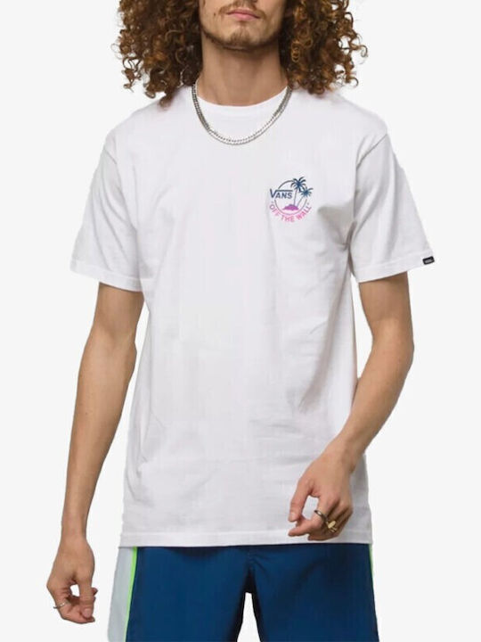 Vans Mini Dual Palm Men's T-shirt White/pink