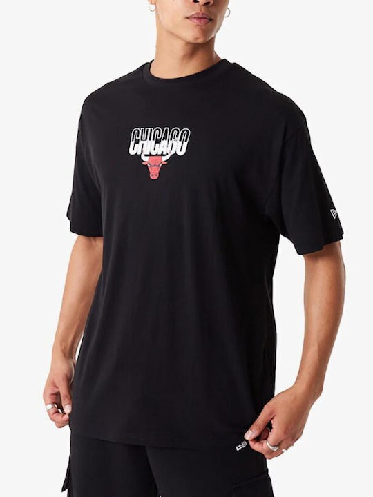 New Era Chicago Bărbați T-shirt Sportiv cu Mânecă Scurtă Black