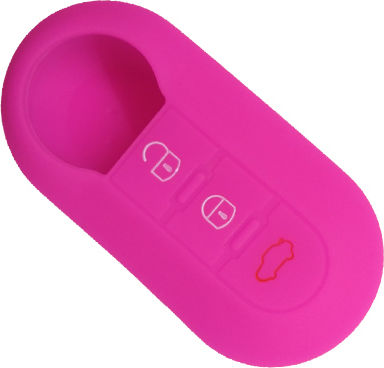 Car Key Cover Case made of with 3 Buttons for Fiat / Lancia in Pink Color