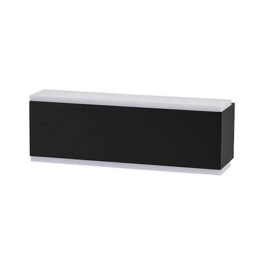 Eurolamp Nikita Επιτοίχια Εξωτερική Πλαφονιέρα LED IP54 10W με Θερμό Λευκό Φως Διπλής Δέσμης