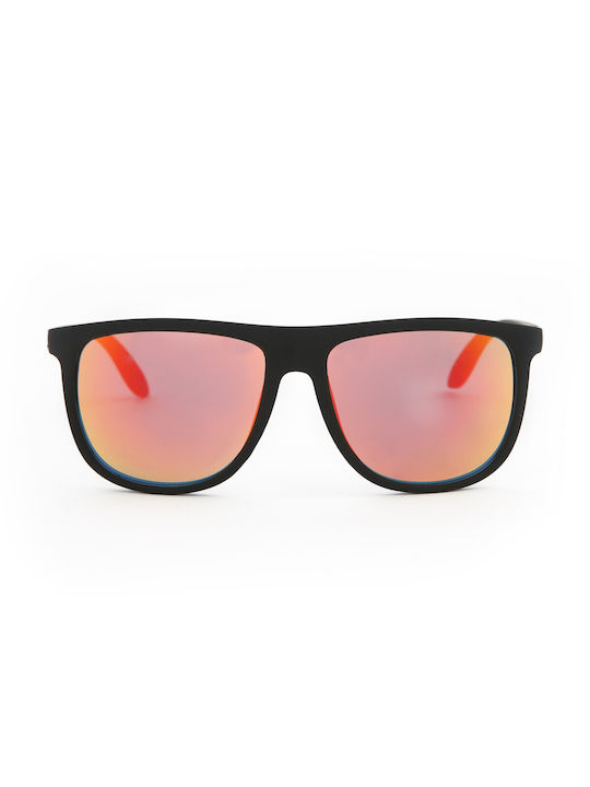 V-store Sunglasses with Black Plastic Frame and Red Mirror Lens 20.509RED