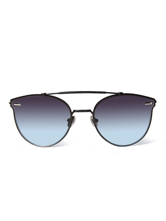 V-store Sunglasses with Black Metal Frame and Blue Gradient Lens 18489