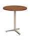 Outdoor Dinner Free Standing Table with Wood Surface and Aluminum Frame Natural 60x60x73cm