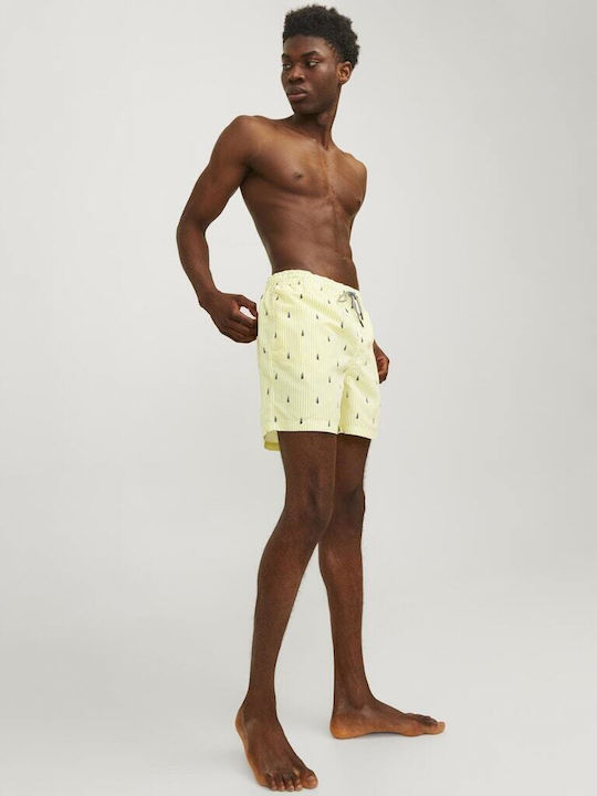 Jack & Jones Men's Swimwear Shorts Blazing Yellow Striped