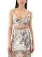 Women's Blouse Corset with Straps Gold