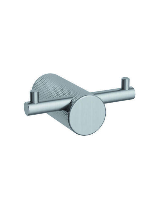 Orabella Double Wall-Mounted Bathroom Hook Silver