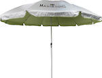 Maui & Sons 1927 Foldable Beach Umbrella Aluminum Diameter 2.2m with Air Vent Hedge Green