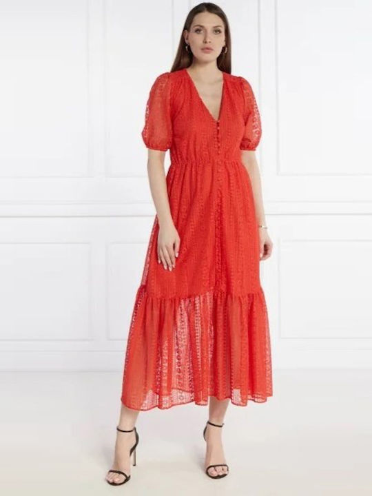 Desigual Dress with Ruffle Coral