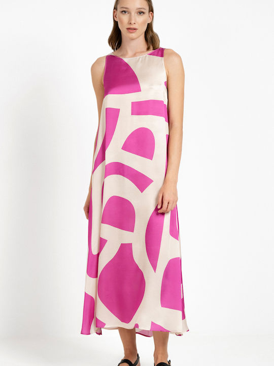 Rochie De Vară Midi De Seară Fuchsia