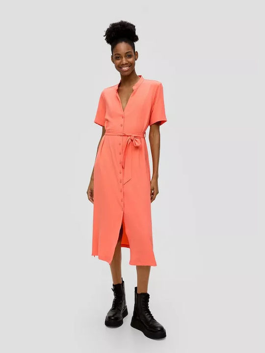 S.Oliver Midi Hemdkleid Kleid Orange