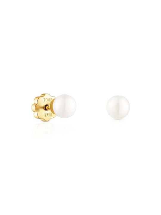 Tous Earrings made of Silver Gold Plated with Pearls