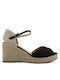 Corina Platforme dama în stil espadrile Negre