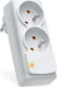 Acar Power Strip with Surge Protection 2 Positions Gray