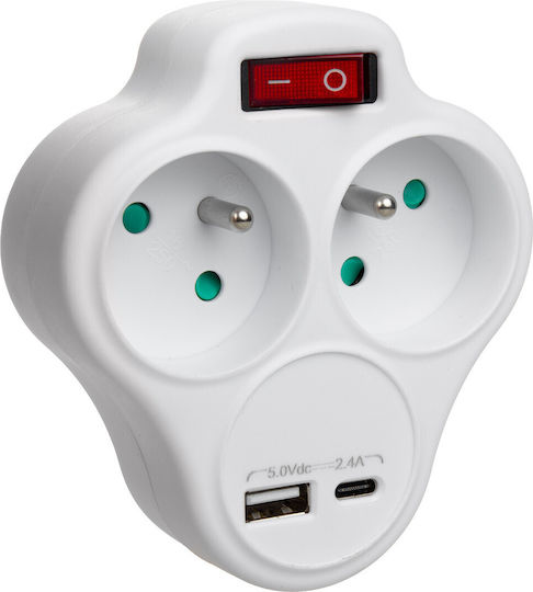 Maclean Energy Ταφ 2 Θέσεων με USB-A