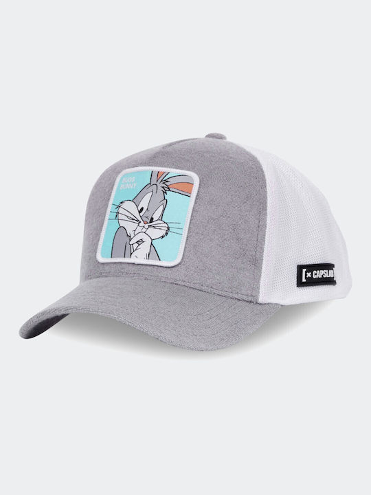 Capslab Looney Tunes Bugs Bunny Women's Snapback Trucker Cap Gray