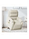 Relaxsessel Friseurwaschbecken mit Fußhocker Samt Cream 75x92.5x100cm