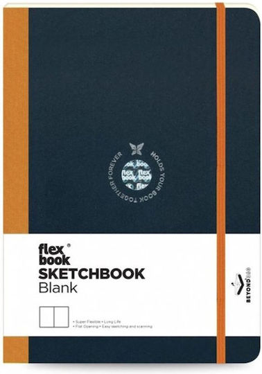 The Writing Fields Sketchbook Notebook 96 Sheets with Blank Pages and Elastic Gray