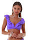 Bluepoint Padded Triangle Bikini Top with Ruffles Solids with Adjustable Straps Bluepoint