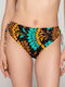 Emerald High-Waisted Bikini Bottom Ruched Print