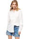 Casual Women's Linen Long Sleeve Shirt White