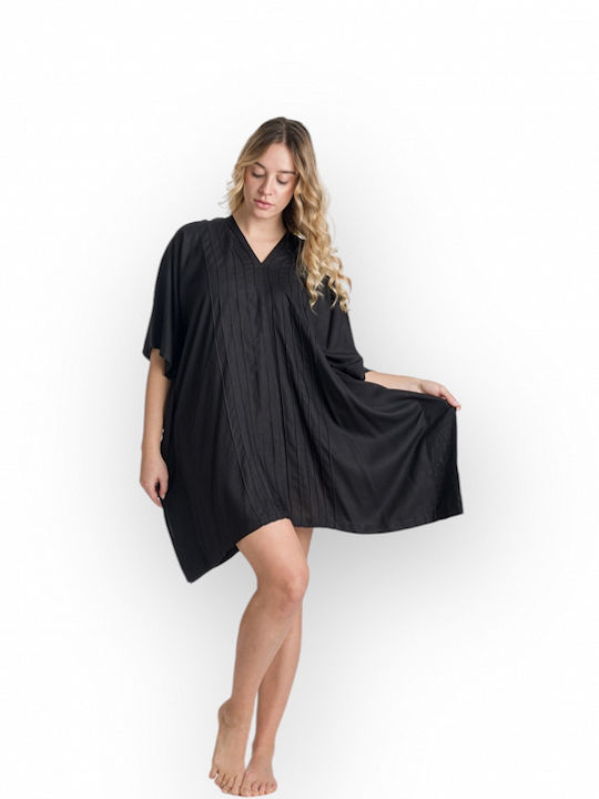 Rima Beachwear Damen Mini Kaftan Strand Schwarz