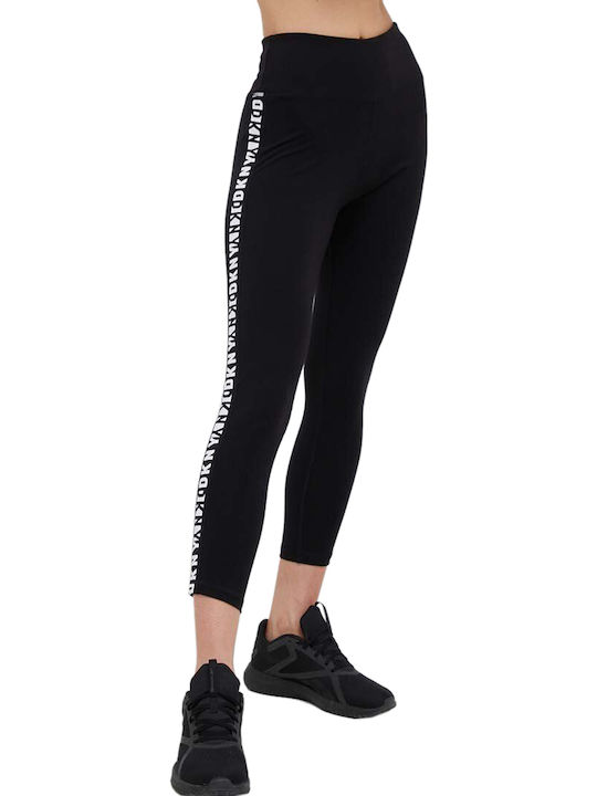 Frauen Gekürzt Leggings Hochgeschnitten Schwarz