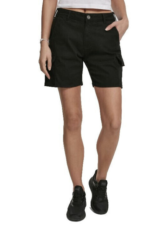 Urban Classics Ladies Women's High-waisted Shorts BLACK